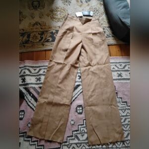 NWT Max Mara Wide Leg High-Waist Trousers in Camel